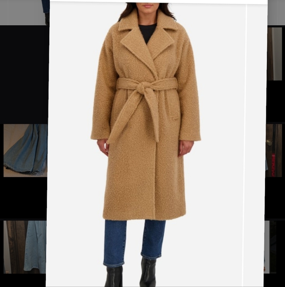 Sebby Boucle' Longline Coat New Xs